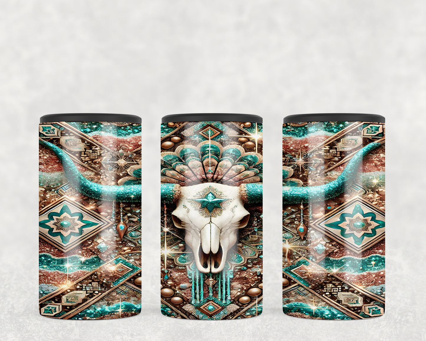 Western Aztec Skull 5-in-1 Can Hugger Tumbler - 192