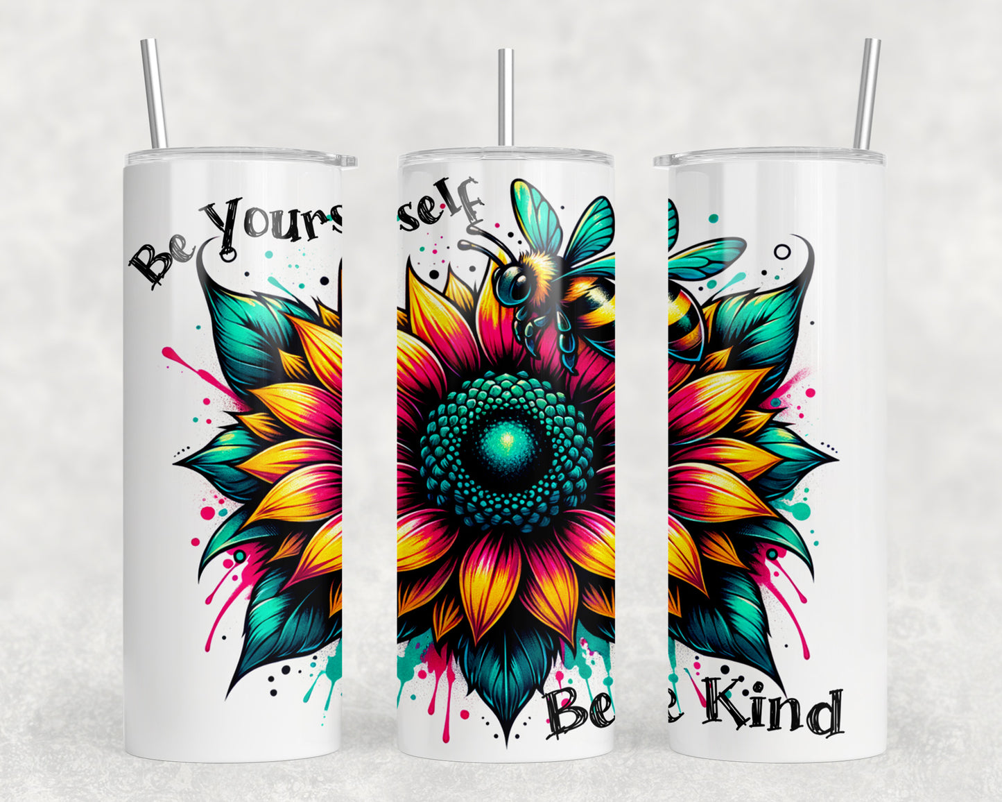 Be Yourself Sunflower 20oz Skinny Tumbler - 195