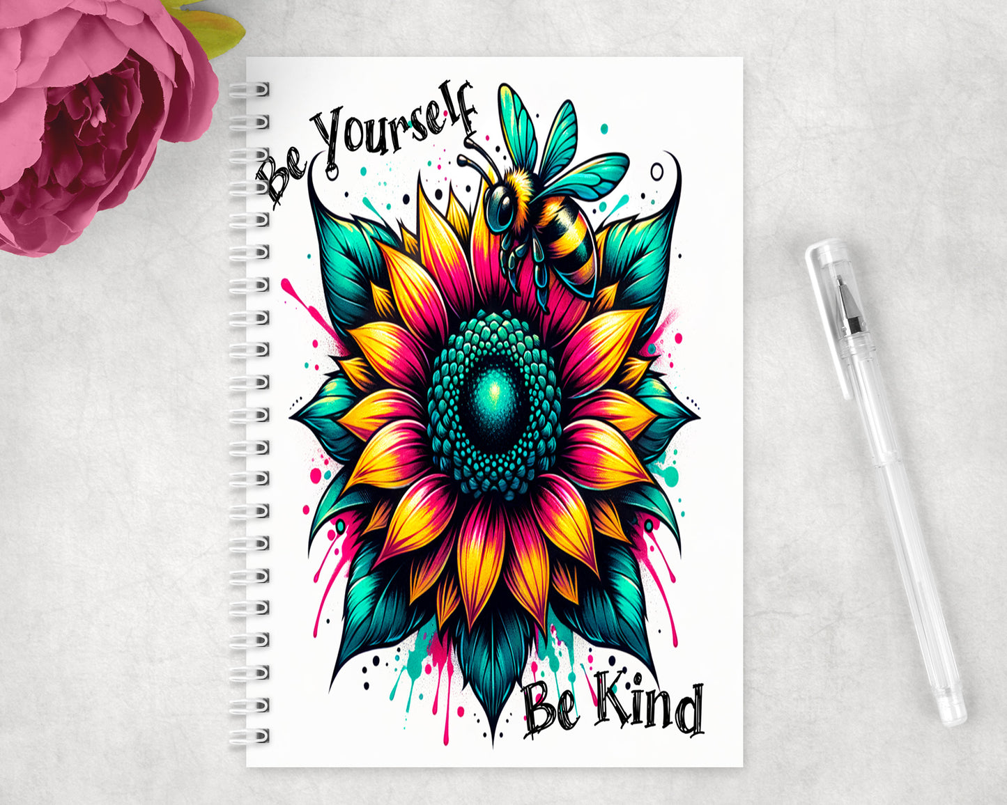 Be Yourself Sunflower Spiral Lined A5 Journal - 195