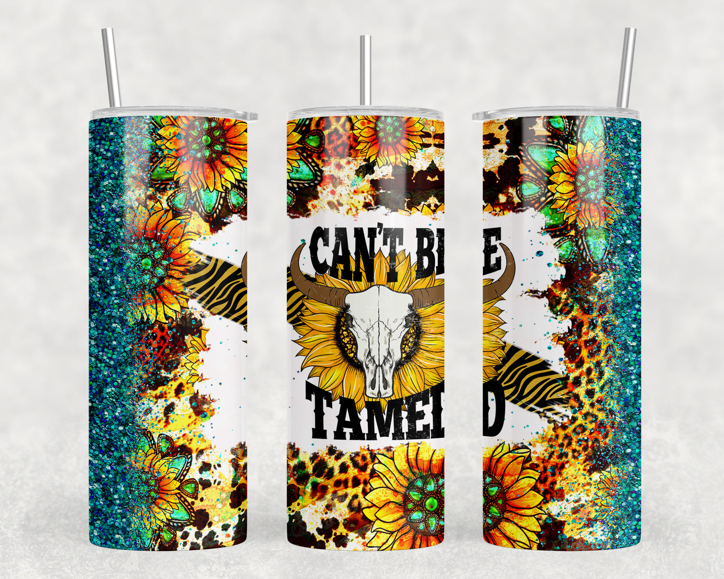 Western Skull Can't Be Tamed 20oz Skinny Tumbler - 1971