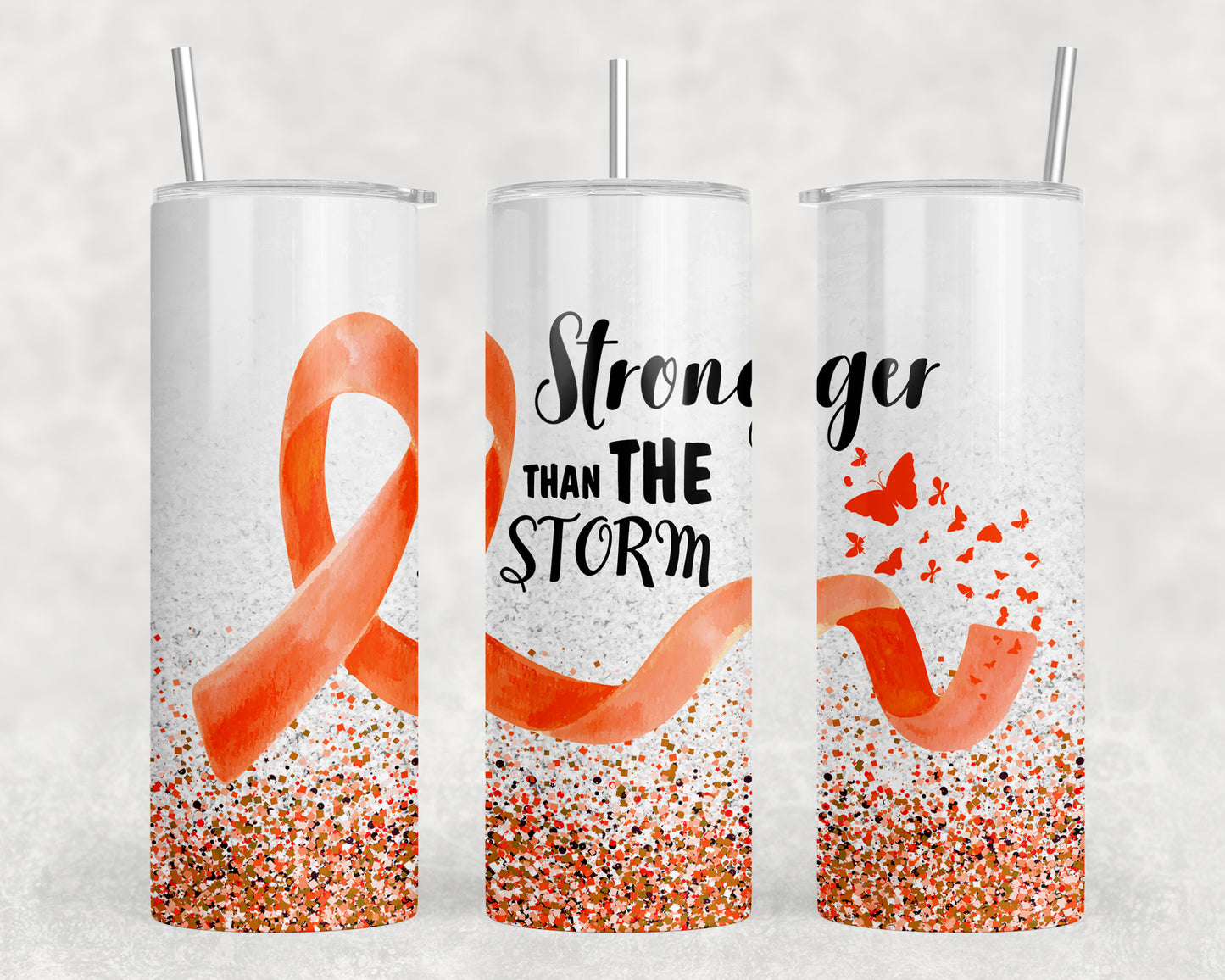 Orange Awareness Ribbon 20oz Skinny Tumbler - 1974