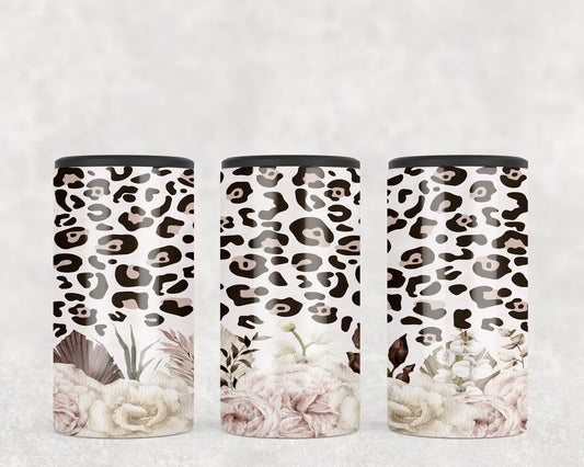 Leopard Print Flowers 5-in-1 Can Hugger Tumbler - 1983