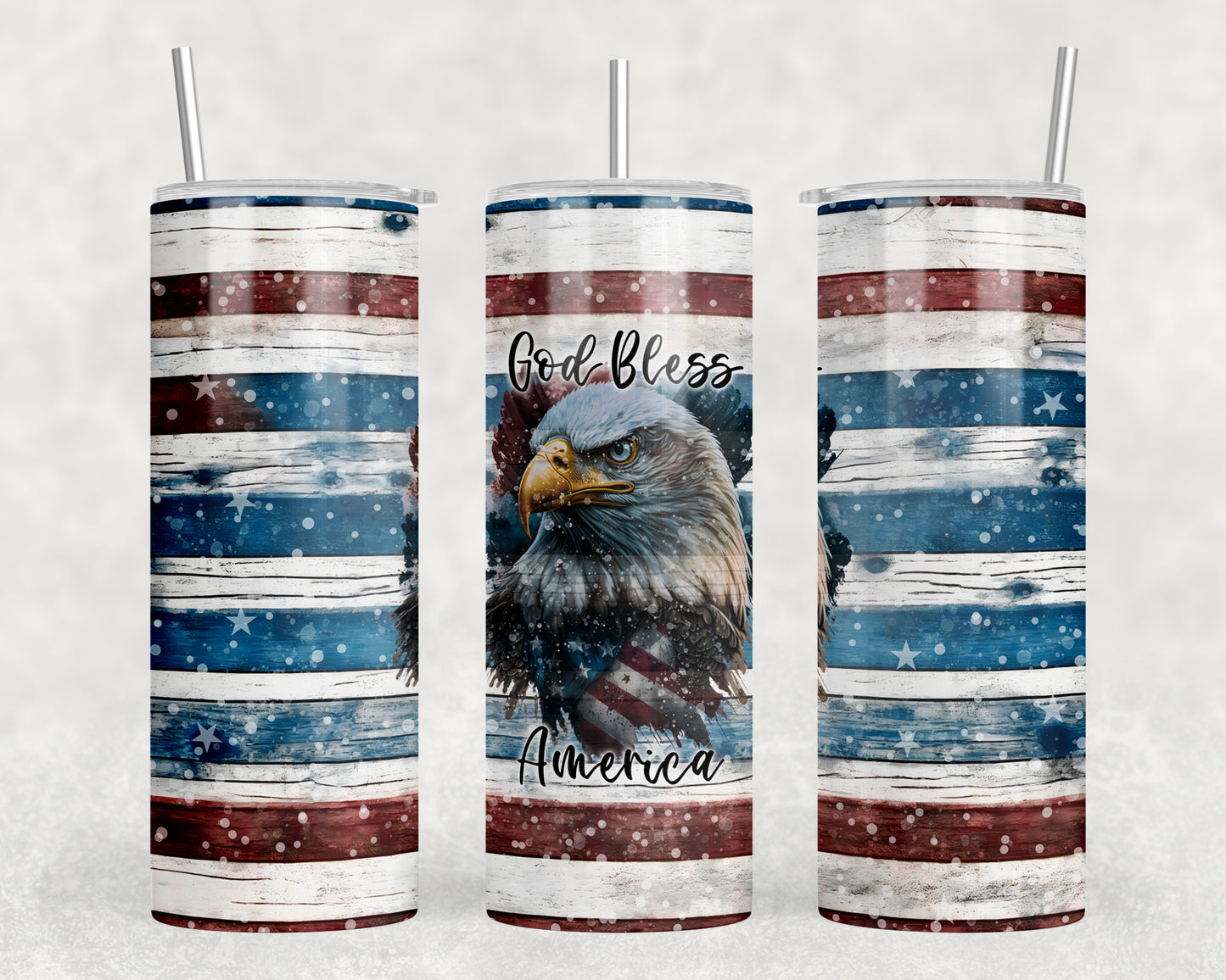 God Bless America Eagle 20oz Skinny Tumbler - 1984