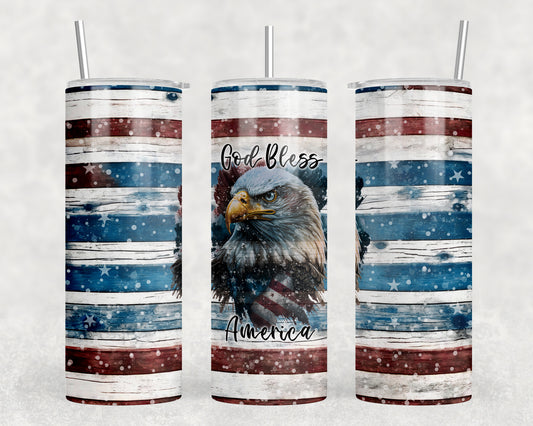 God Bless America Eagle 20oz Skinny Tumbler - 1984