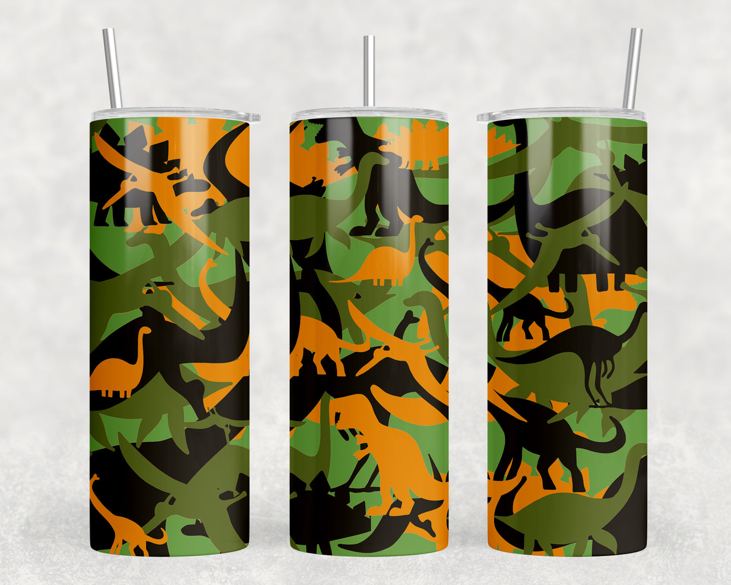 Camo Dinosaurs 20oz Skinny Tumbler - 1999