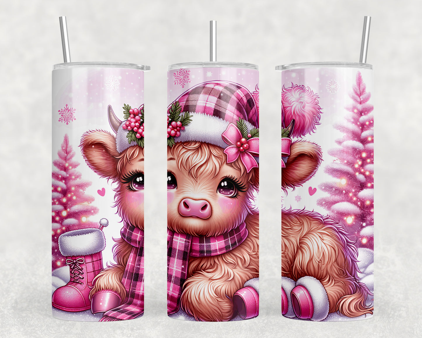 Christmas Cow 20oz Skinny Tumbler - 2055