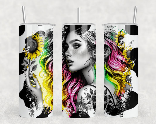 Sunflower Tattoo Girl 20oz Skinny Tumbler - 205