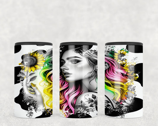 Sunflower Tattoo Girl 5-in-1 Can Hugger Tumbler - 205