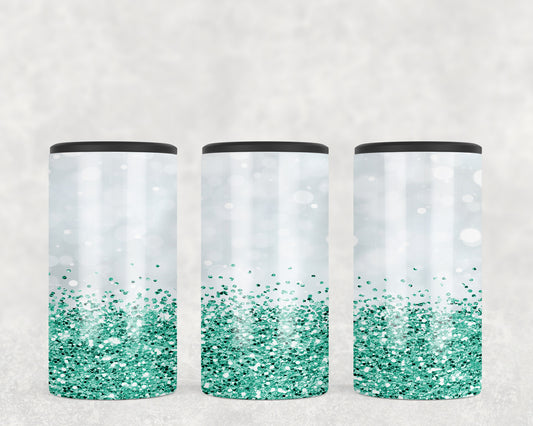 Turquoise Faux Printed Glitter 5-in-1 Can Hugger Tumbler - 2065