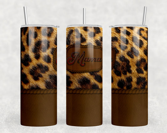 Leopard Print Mama 20oz Skinny Tumbler - 2077