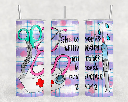 Nurse Bible Verse 20oz Skinny Tumbler - 2088