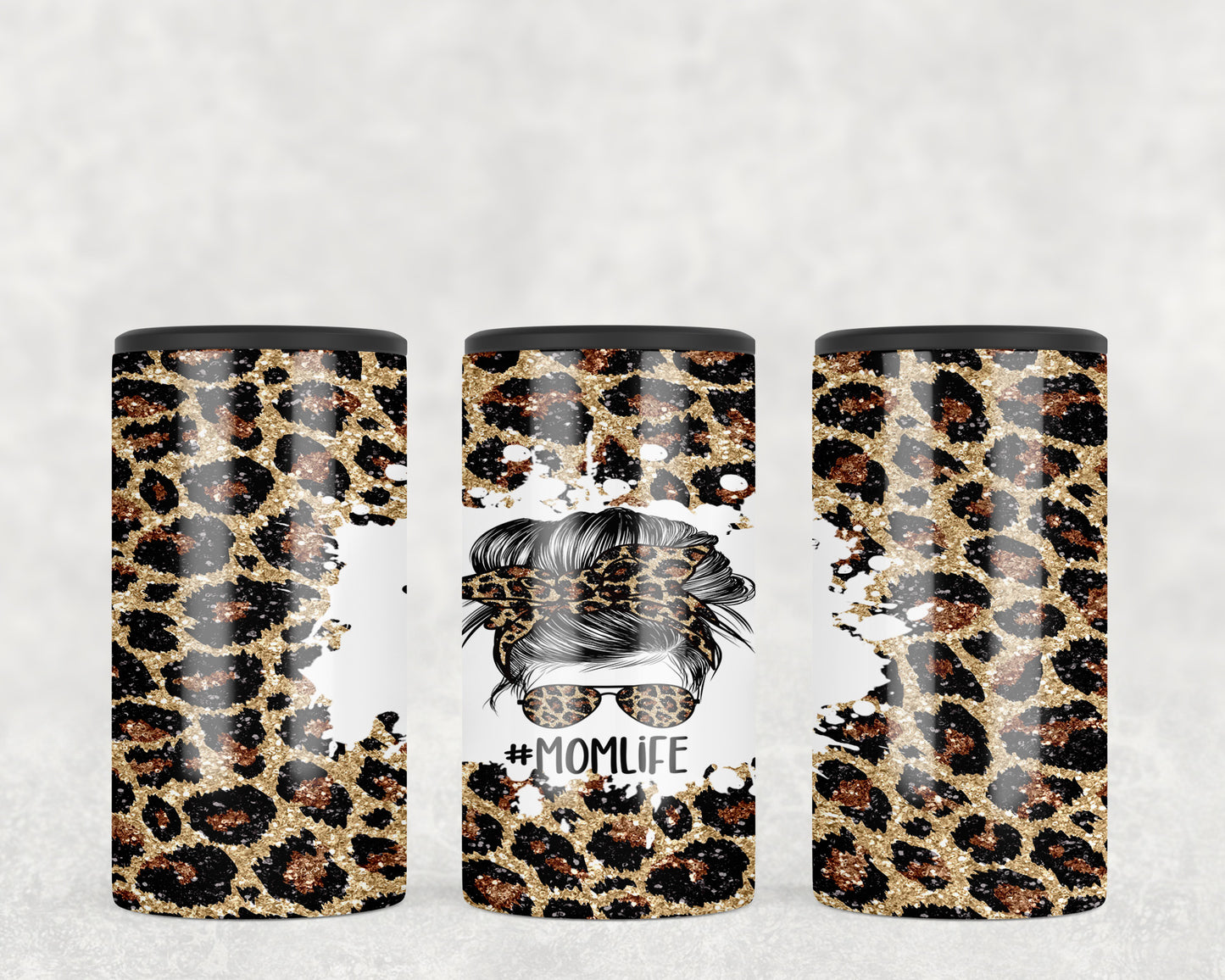 Leopard Print Mom Life 5-in-1 Can Hugger Tumbler - 2106