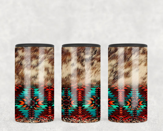 Printed Cowhide Aztec 5-in-1 Can Hugger Tumbler - 2131