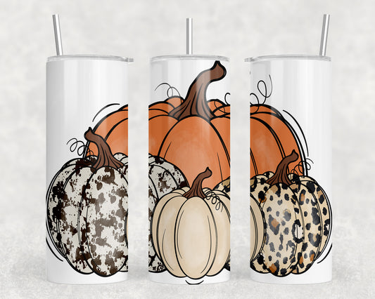 Printed Cowhide Pumpkins 20oz Skinny Tumbler - 2137