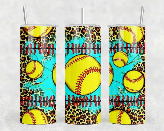 Softball 20oz Skinny Tumbler - 2146