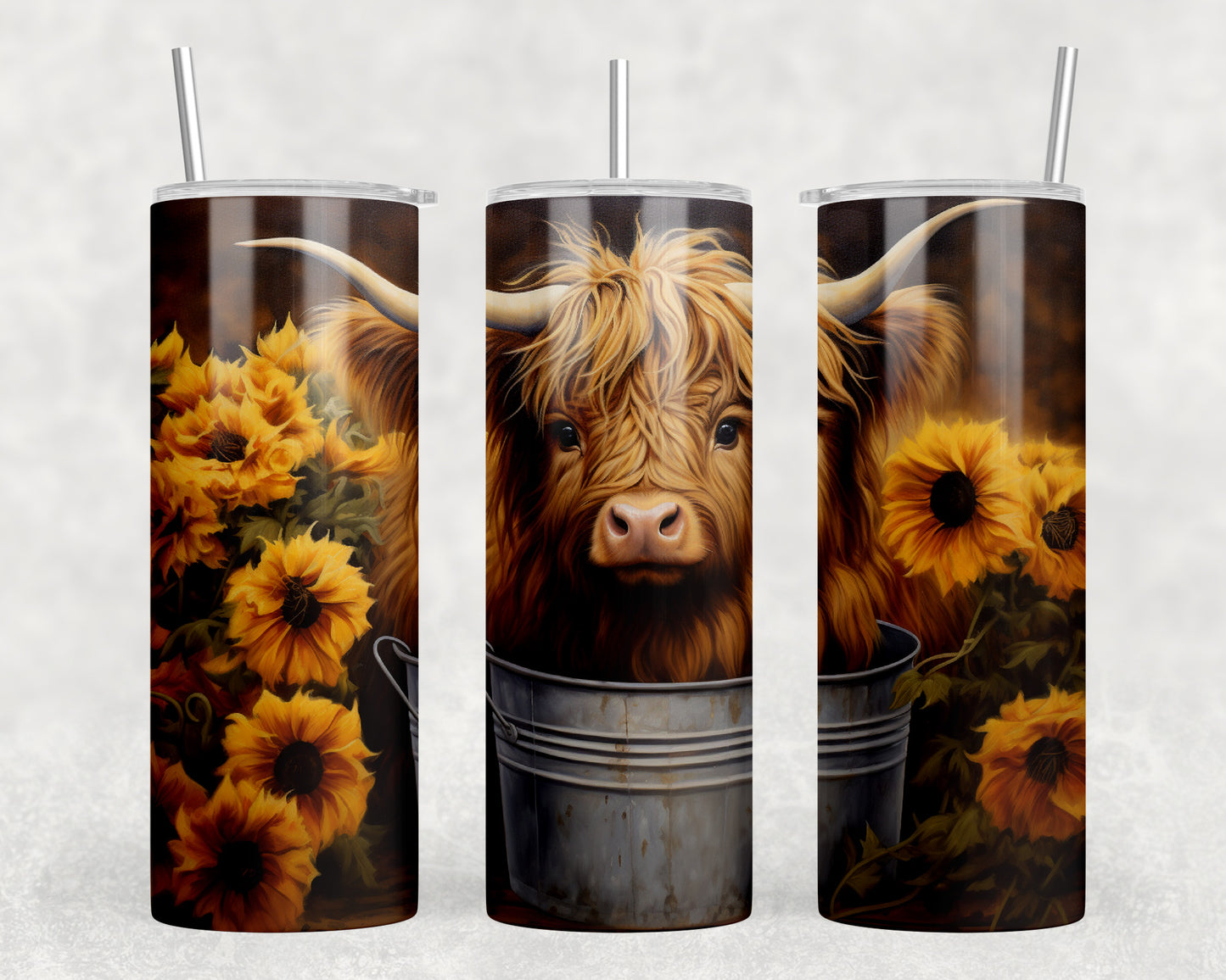 Cute Highland Cow 20oz Skinny Tumbler - 2149