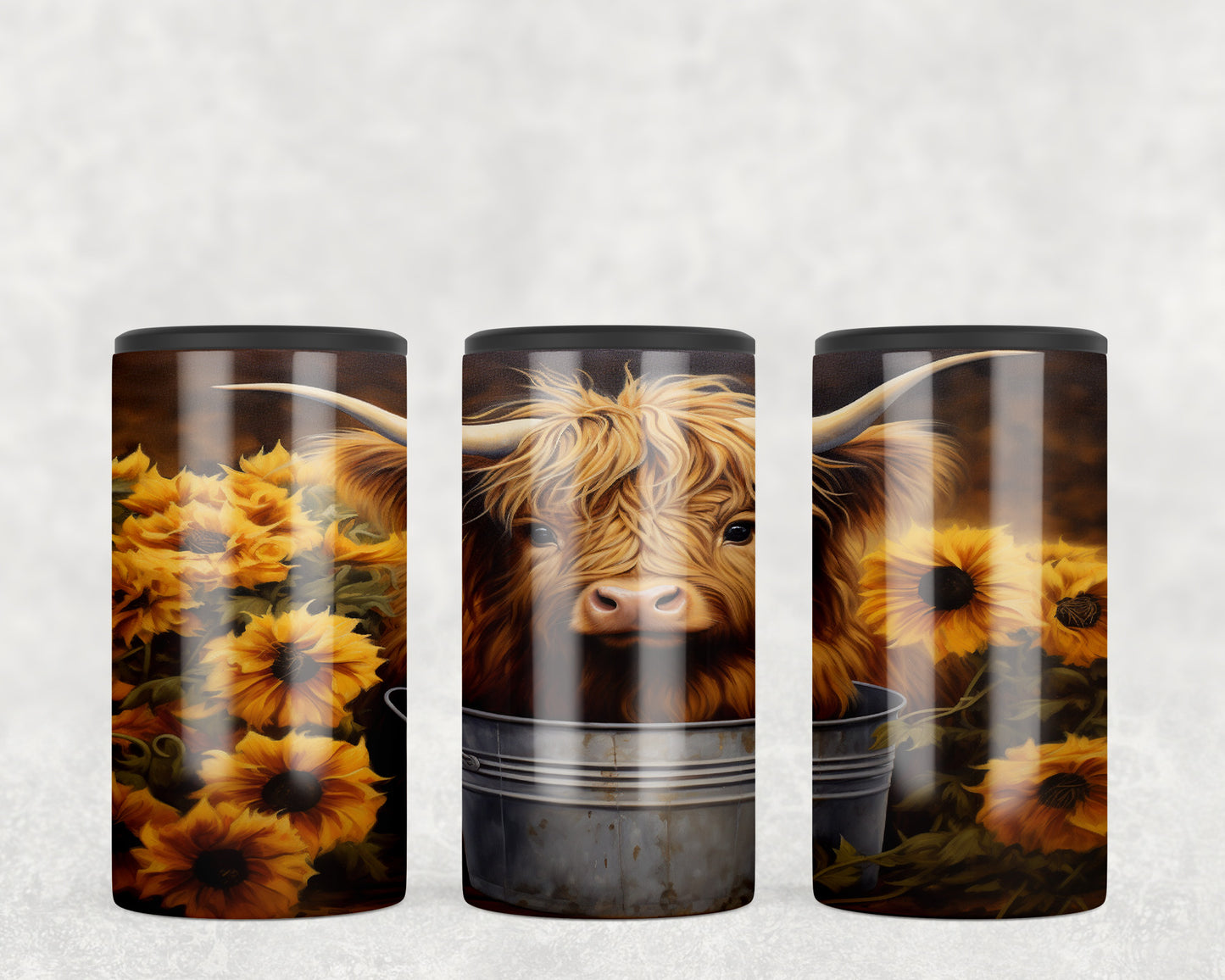 Cute Highland Cow 5-in-1 Can Hugger Tumbler - 2149