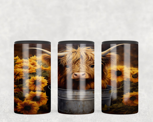 Cute Highland Cow 5-in-1 Can Hugger Tumbler - 2149