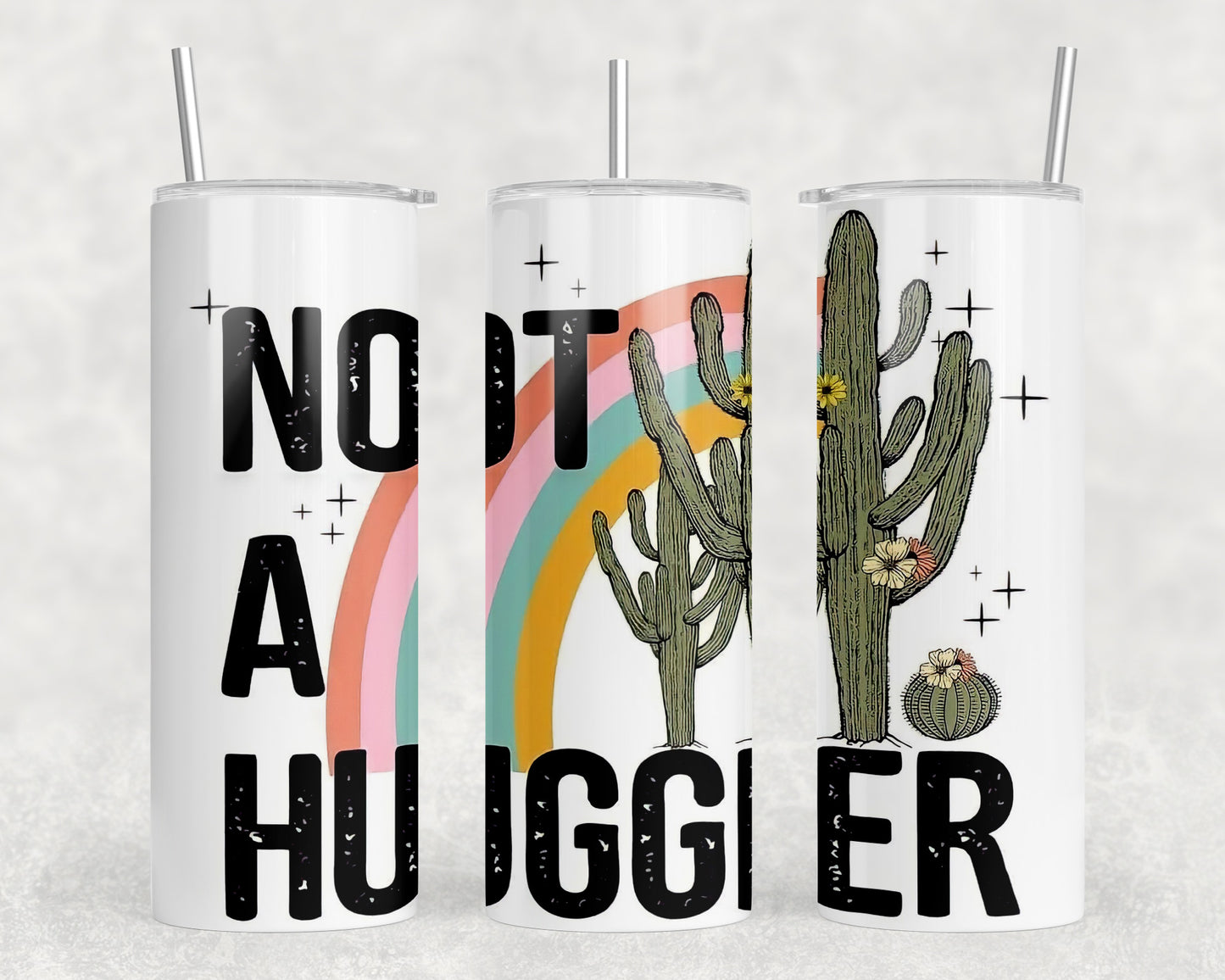 Funny Cactus Not A Hugger 20oz Skinny Tumbler - 2154