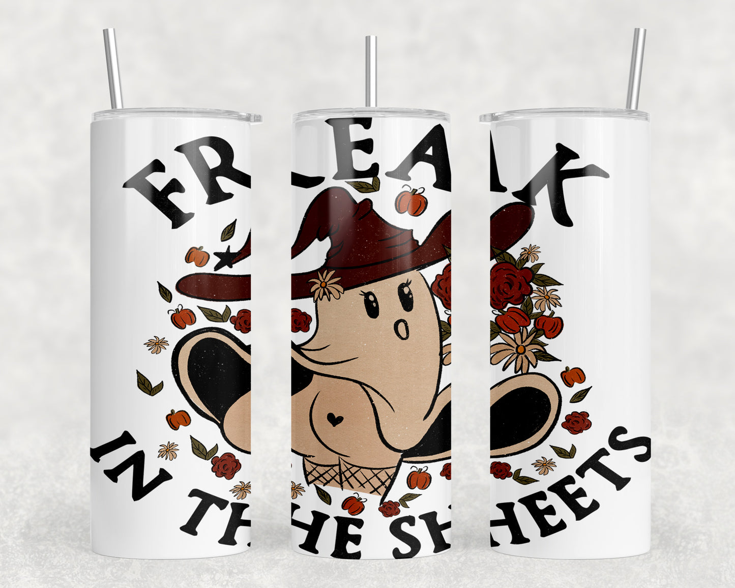 Funny Halloween Freak In The Sheets 20oz Skinny Tumbler - 2159