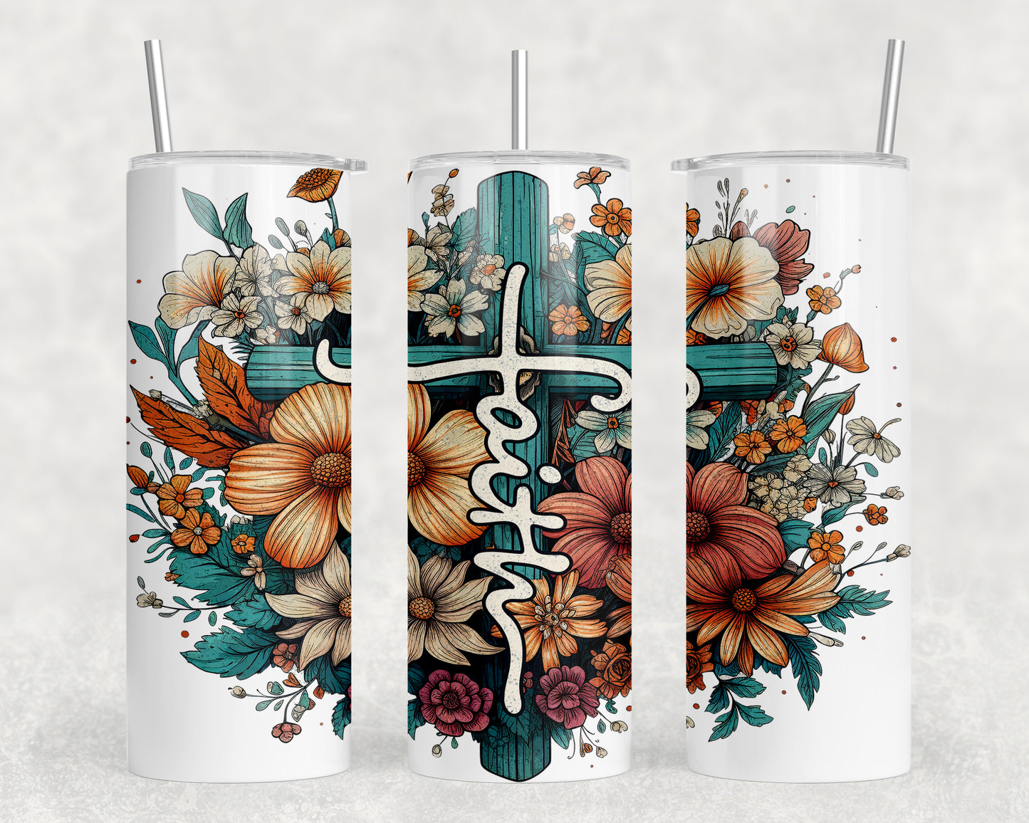 Faith Cross 20oz Skinny Tumbler - 2166