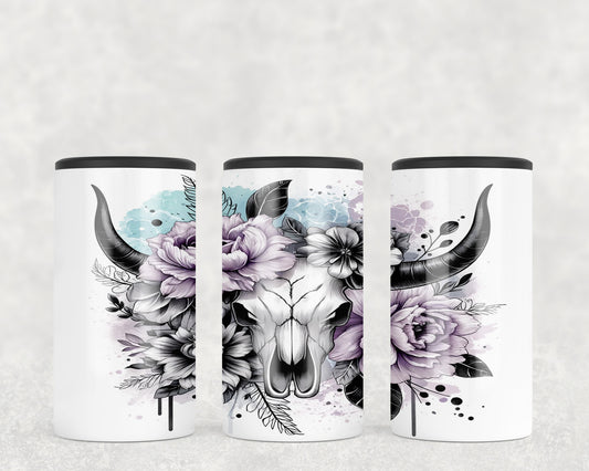 Western Floral Skull 5-in-1 Can Hugger Tumbler - 216