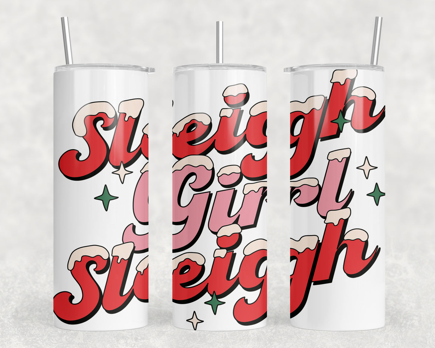 Funny Christmas Sleigh Girl 20oz Skinny Tumbler - 2184