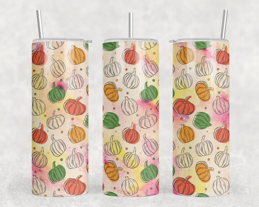 Fall Pumpkins 20oz Skinny Tumbler - 2191