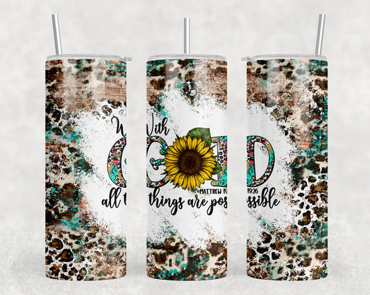 With God 20oz Skinny Tumbler - 2194