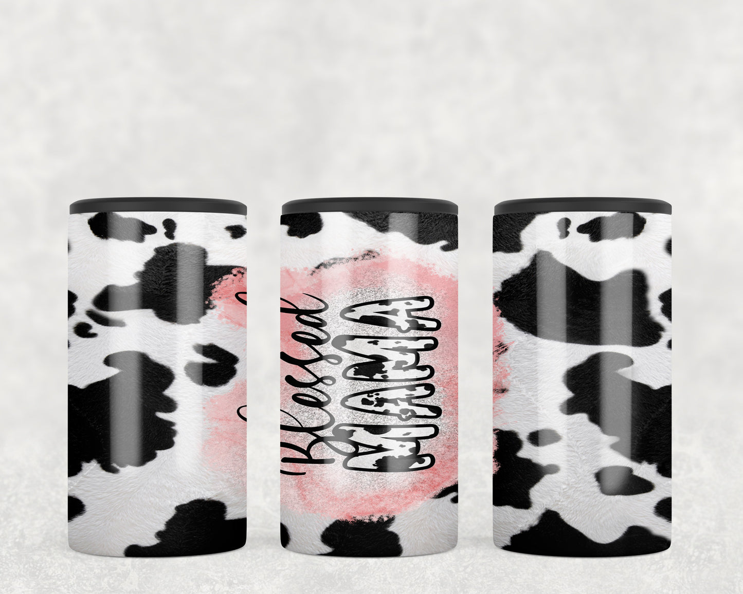 Printed Cowhide Blessed Mama 5-in-1 Can Hugger Tumbler - 2205