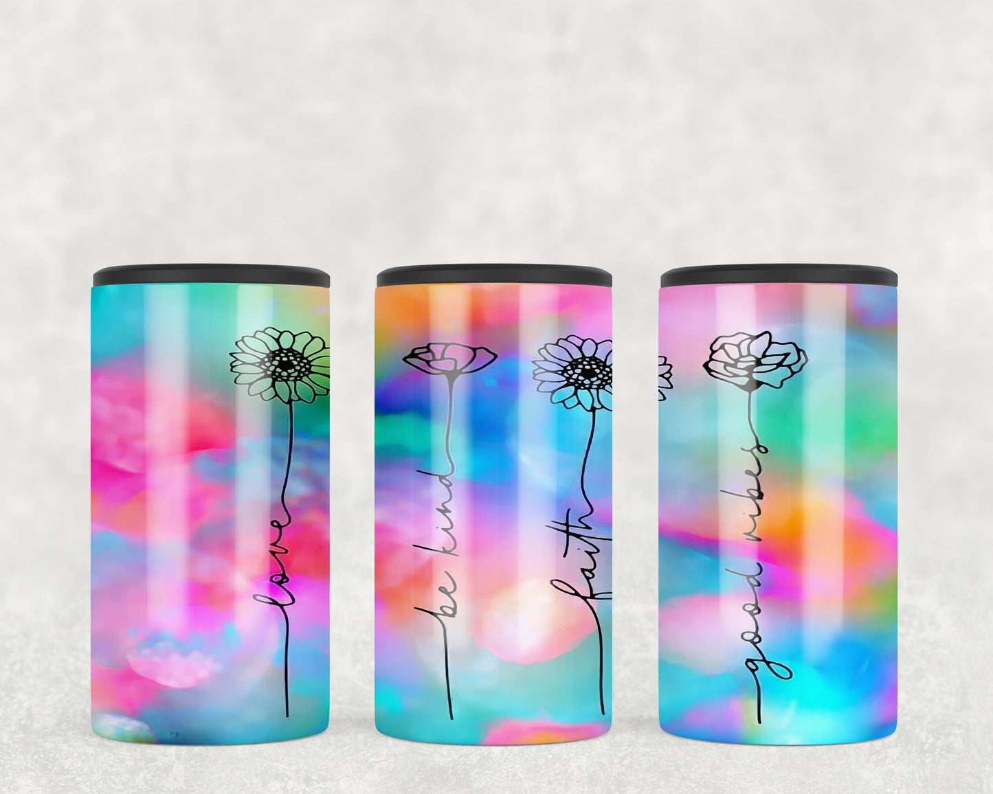 Tie Dye Flowers 5-in-1 Can Hugger Tumbler - 2207