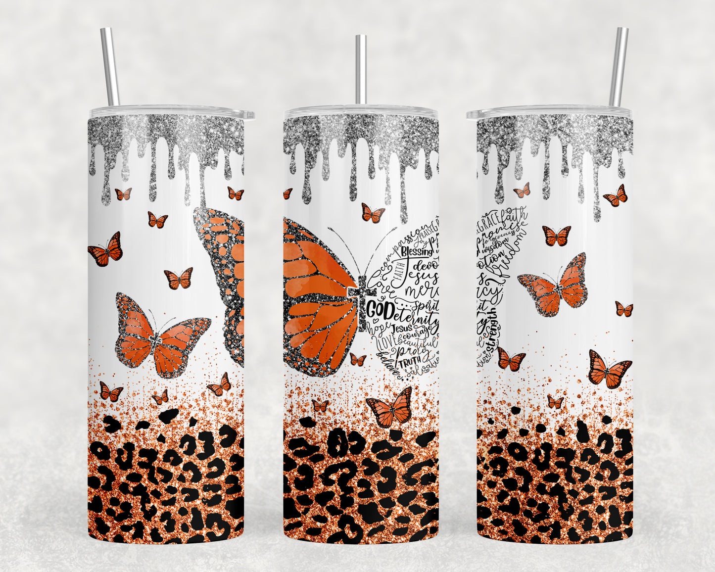 Faith Butterfly 20oz Skinny Tumbler - 2213