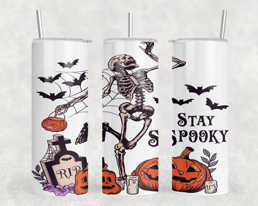 Halloween Skeleton Stay Spooky 20oz Skinny Tumbler - 2217