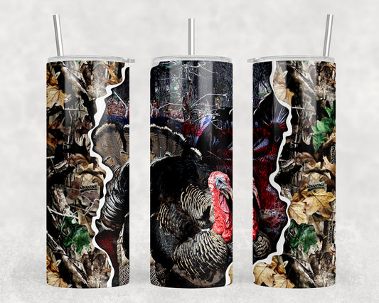 Camo Turkey Hunting 20oz Skinny Tumbler - 2219