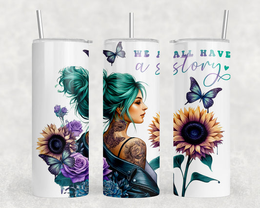 Mental Health Tattoo Girl 20oz Skinny Tumbler - 222