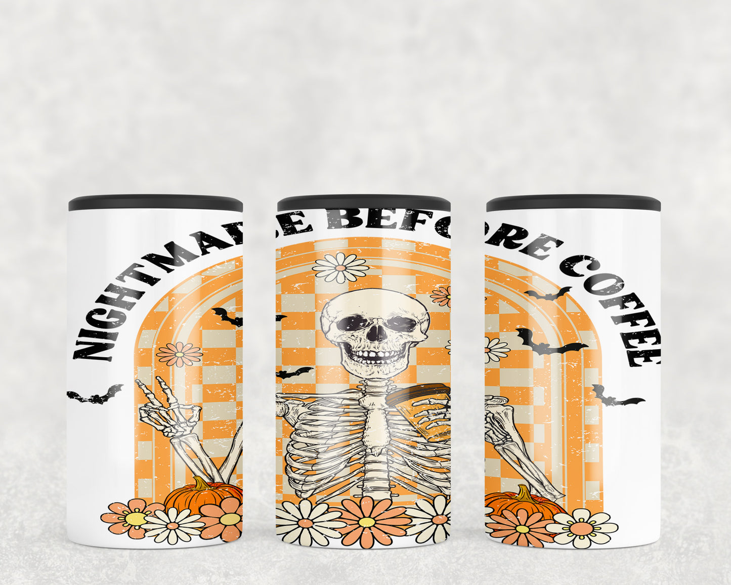 Funny Halloween Coffee Skeleton 5-in-1 Can Hugger Tumbler - 2230