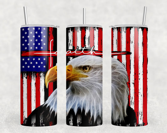 American Flag Eagle 20oz Skinny Tumbler - 2234