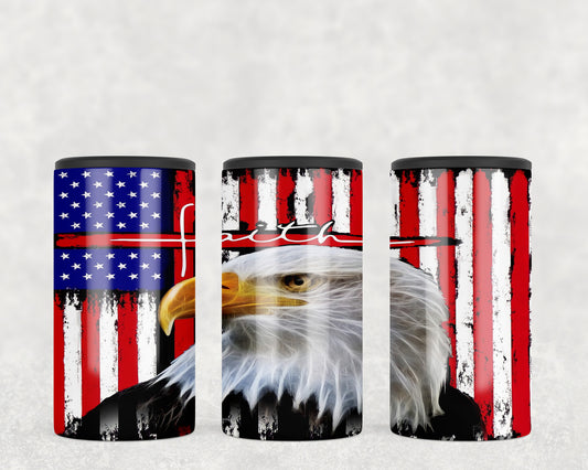 American Flag Eagle 5-in-1 Can Hugger Tumbler - 2234