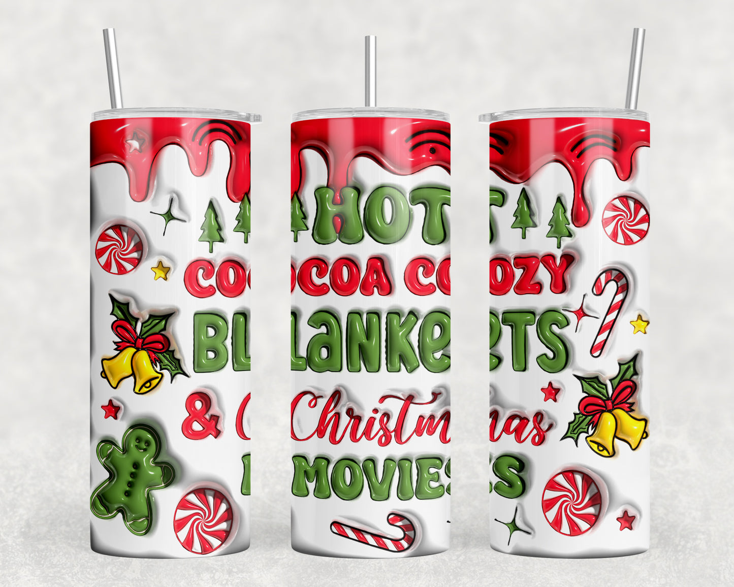 Christmas Inflated 20oz Skinny Tumbler - 2263