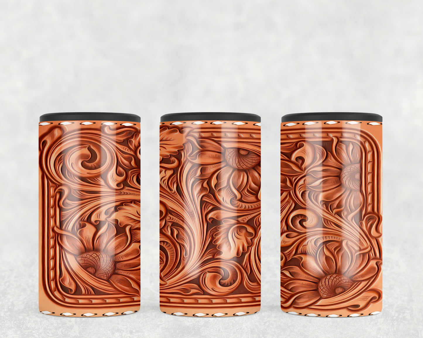 Printed Leather 5-in-1 Can Hugger Tumbler - 2264