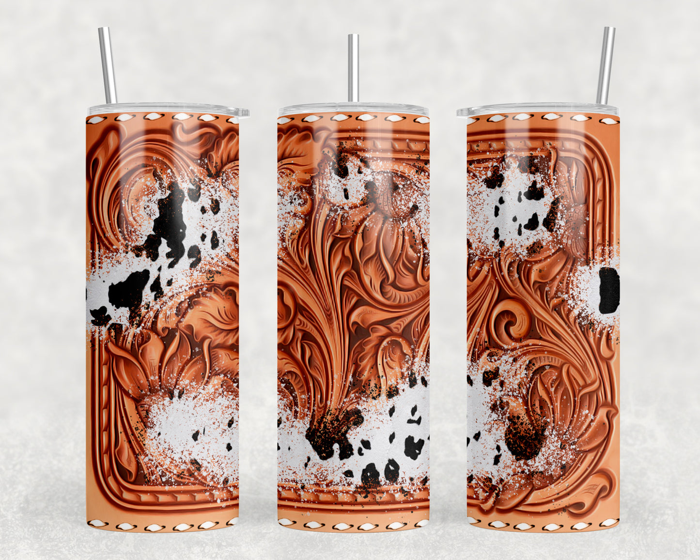 Printed Cowhide Printed Leather 20oz Skinny Tumbler - 2265