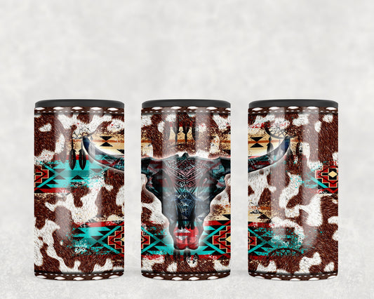 Western Aztec Skull 5-in-1 Can Hugger Tumbler - 2269