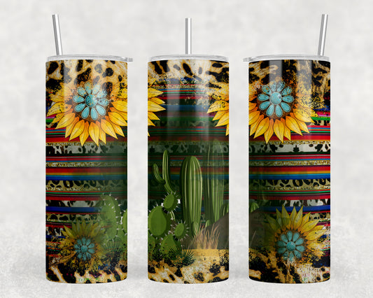 Cactus Sunflower 20oz Skinny Tumbler - 2271