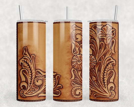 Printed Leather 20oz Skinny Tumbler - 2272