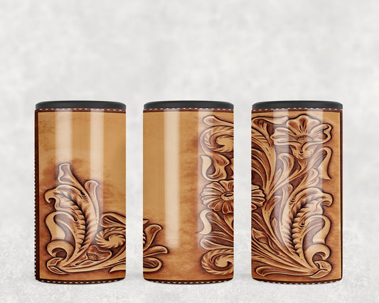 Printed Leather 5-in-1 Can Hugger Tumbler - 2272