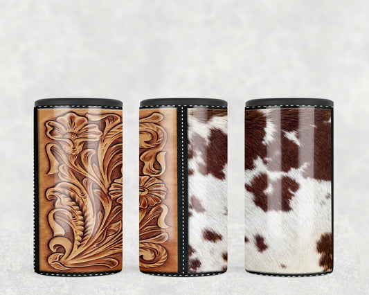 Printed Leather Printed Cowhide 5-in-1 Can Hugger Tumbler - 2275