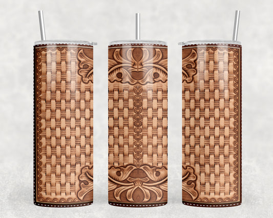 Printed Leather 20oz Skinny Tumbler - 2277