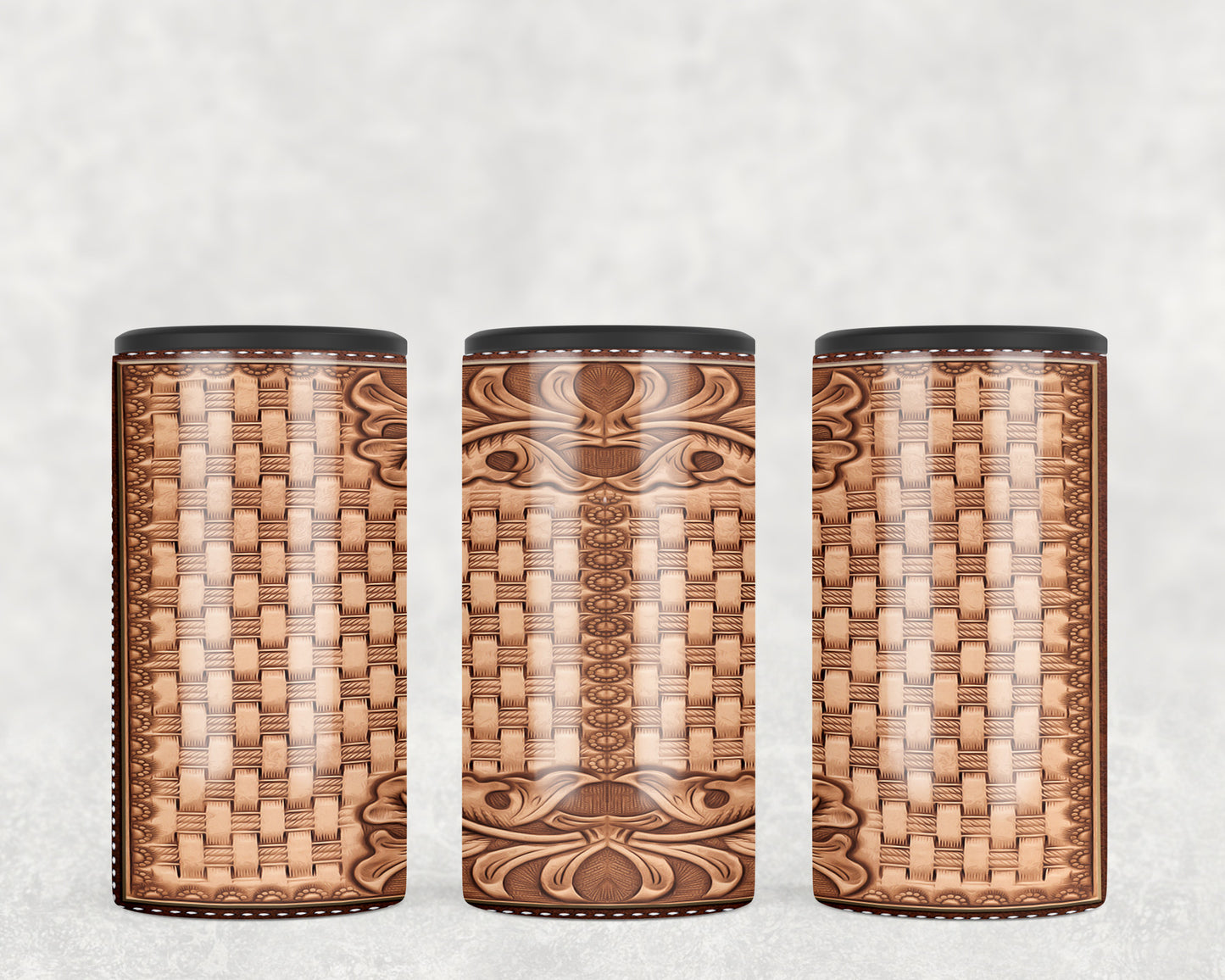 Printed Leather 5-in-1 Can Hugger Tumbler - 2277