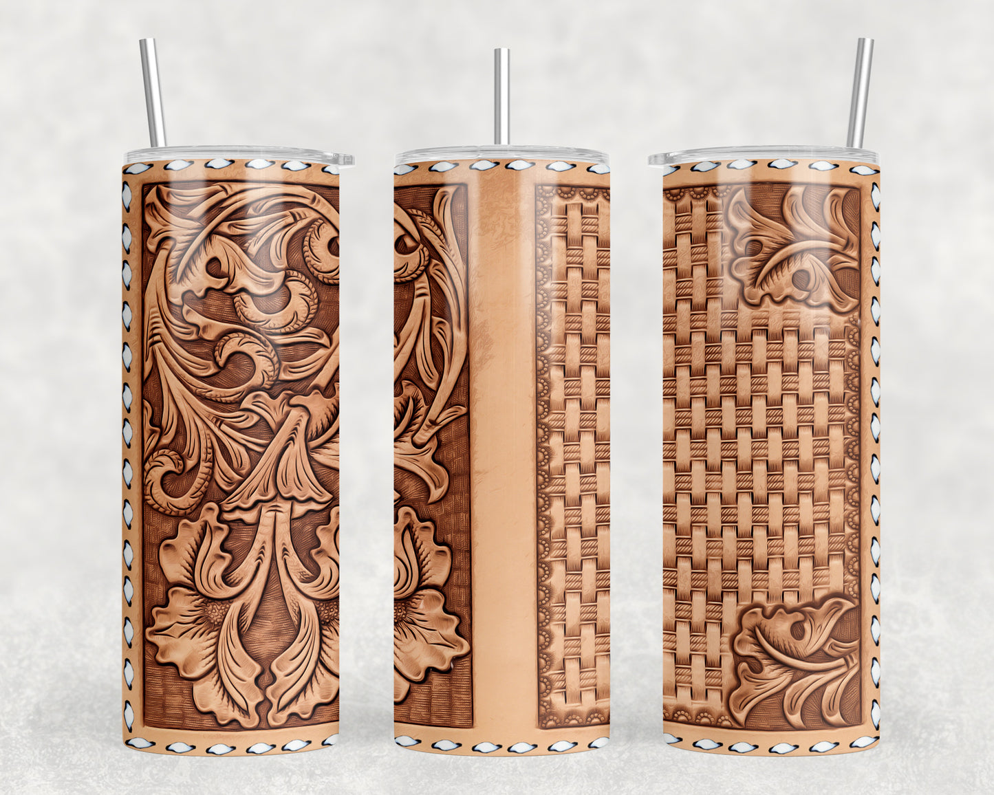 Printed Leather 20oz Skinny Tumbler - 2278