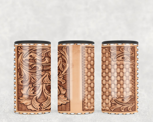 Printed Leather 5-in-1 Can Hugger Tumbler - 2278